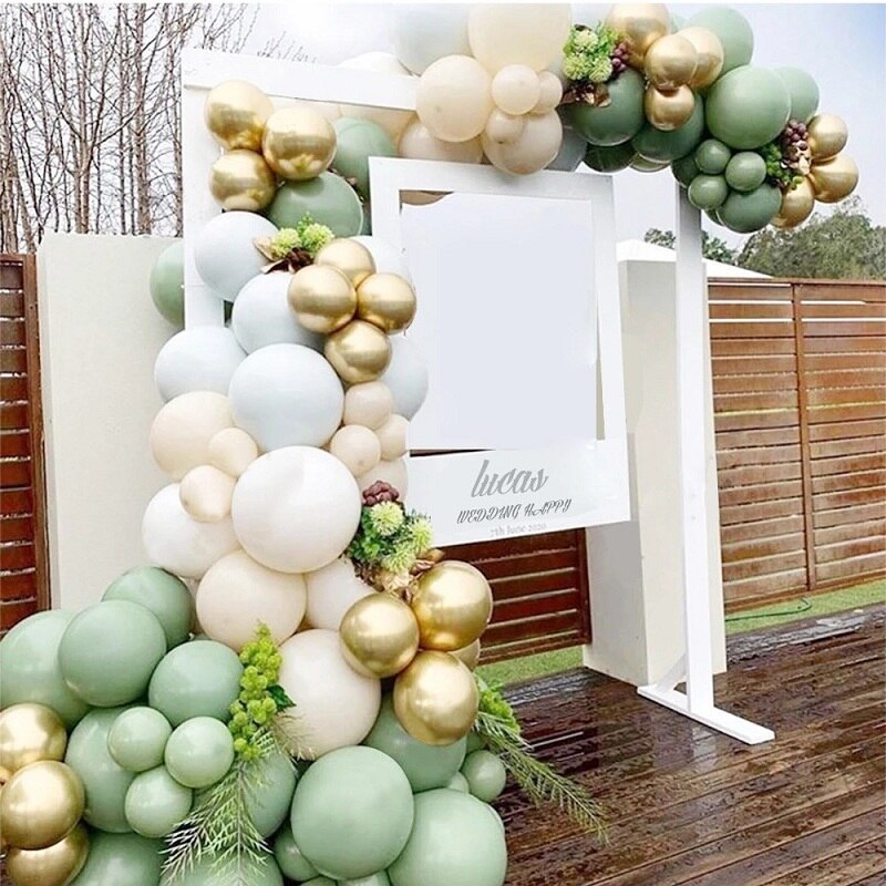 Balão Kit 119 Pcs, Vintage, verde, ouro branco balão látex balão kit festa